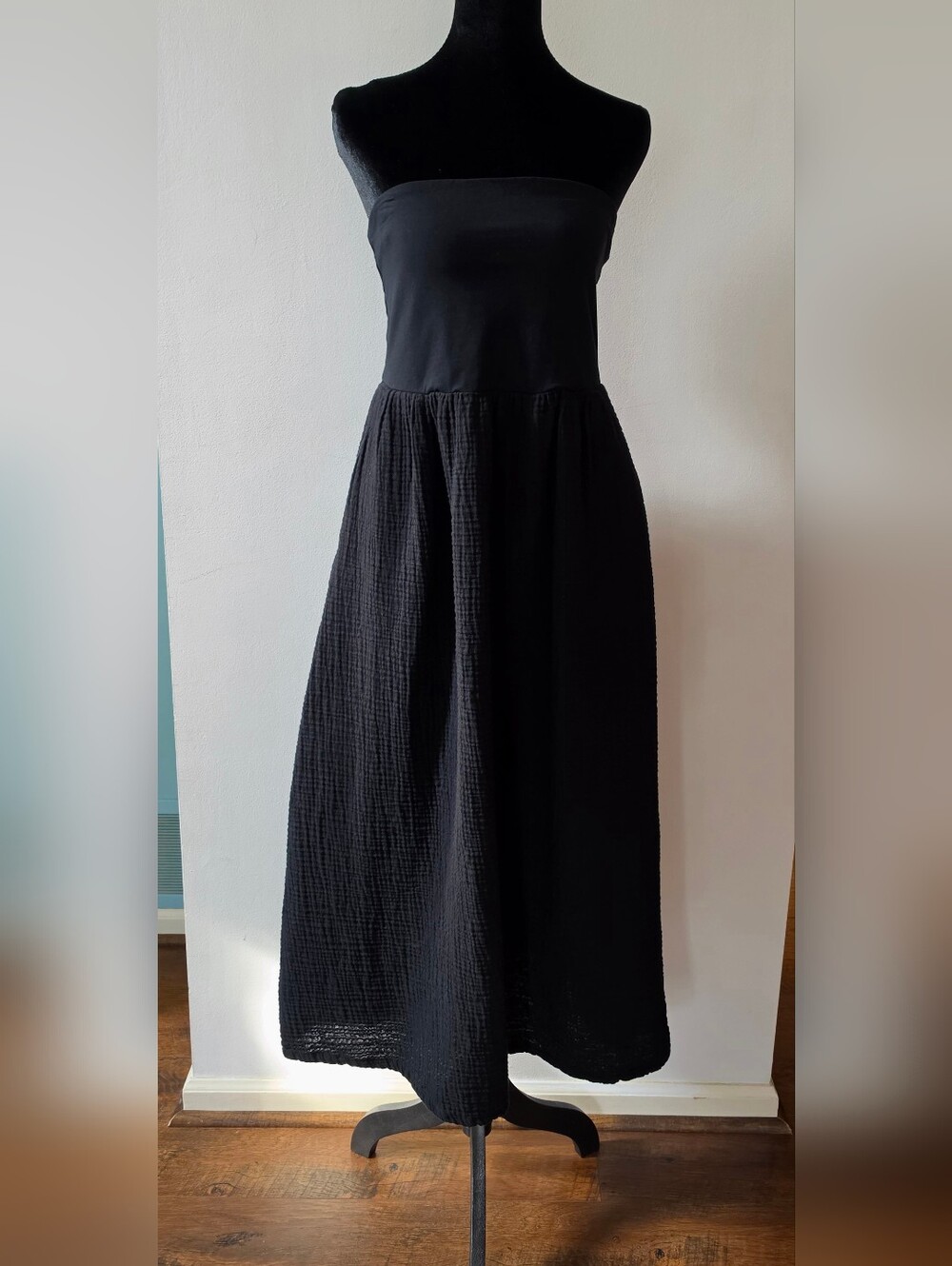LOFT Beach Black Strapless Maxi Dress